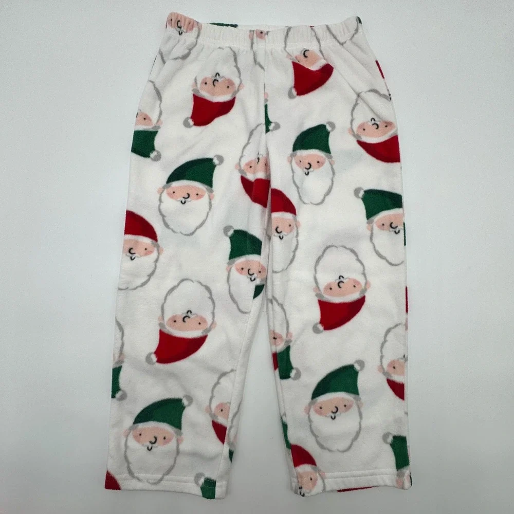 Carters Kids 2-Piece Set Santa Fleece and Cotton Pajamas 5t/5A Christmas‎ Cozy